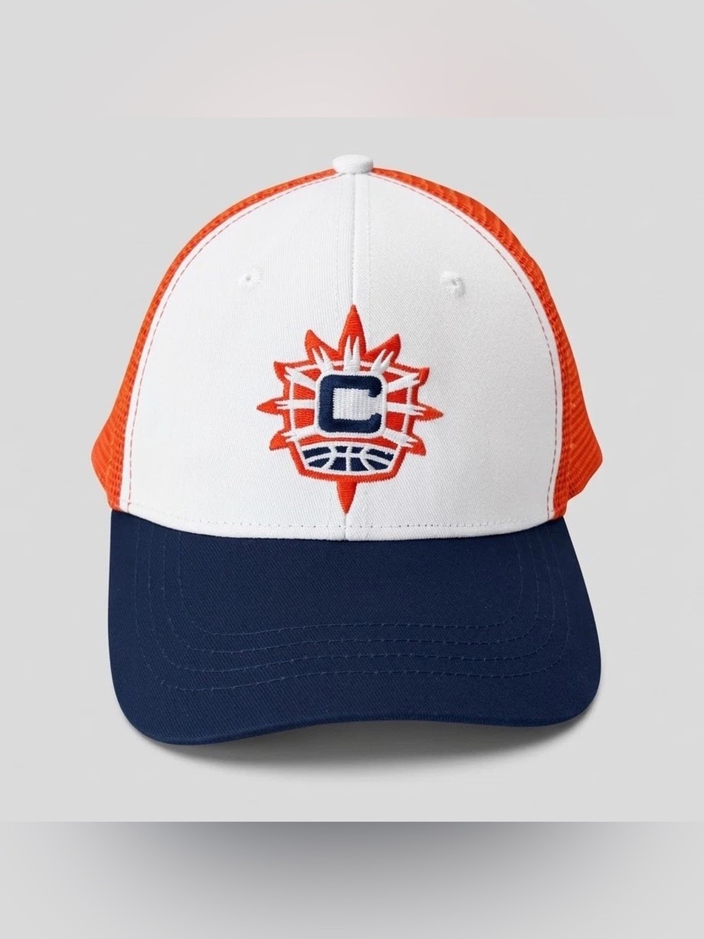 WNBA CONNECTICUT SUN TRUCKER SNAPBACK HAT CAP BLUE ORANGE CT WOMEN’S BASKETBALL